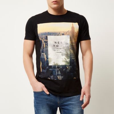 Black New York City print t-shirt